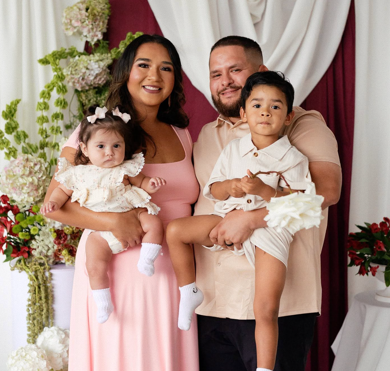 Mitchell Gonzalez with his wife Erika and their two children